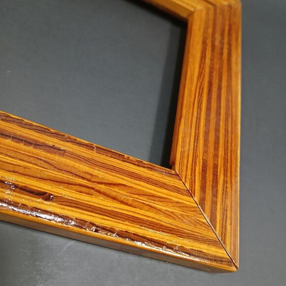 Vtg Picture Frame 9.5x7.5" Handmade Craftsman Wood Inlay Detail for 5x7 No Glass - Picture 9 of 9